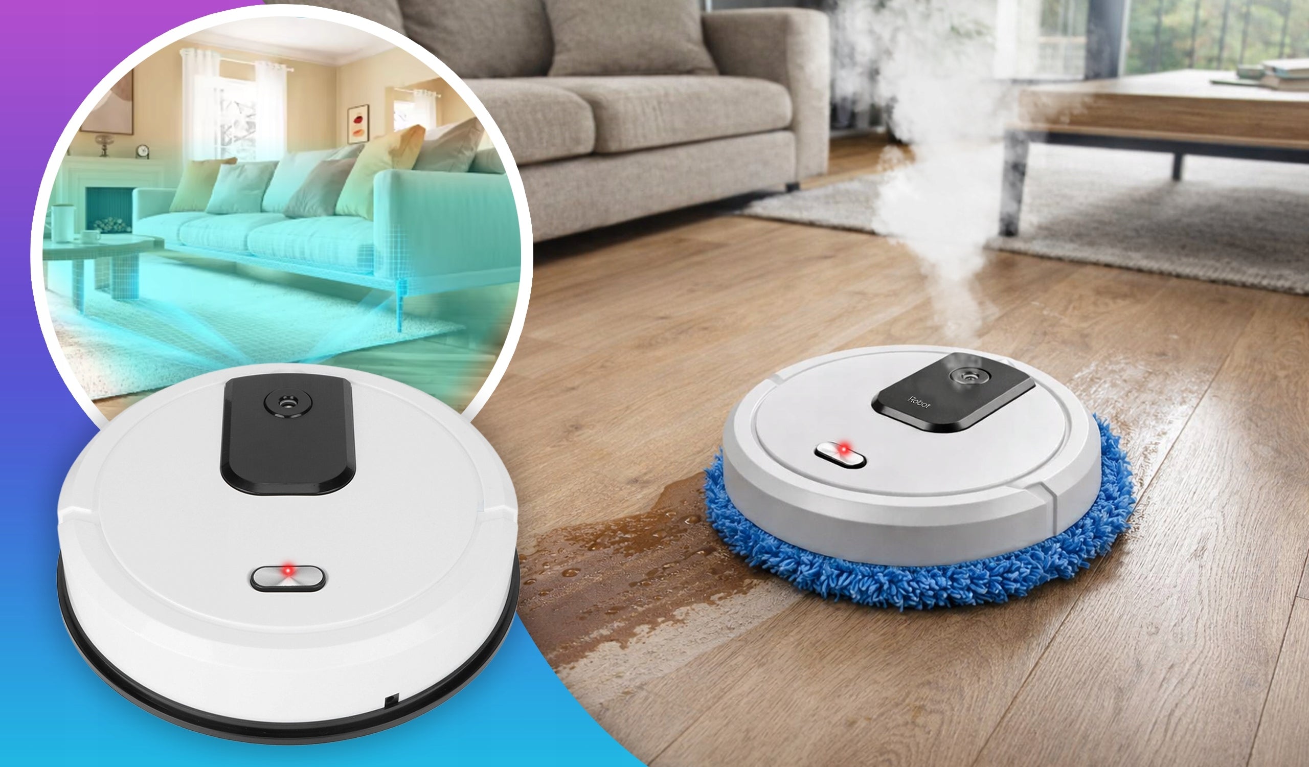 MOP CLEANING ROBOT MOPPING ROBOT WET/DRY + HUMIDIFICATION Manufacturer code ROBOT MOPUJĄCY K-555/RO-23 totalstore