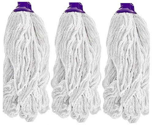 MOP COTTON POLYESTER FOR CLEANING SET OF 3 WHITE polyester