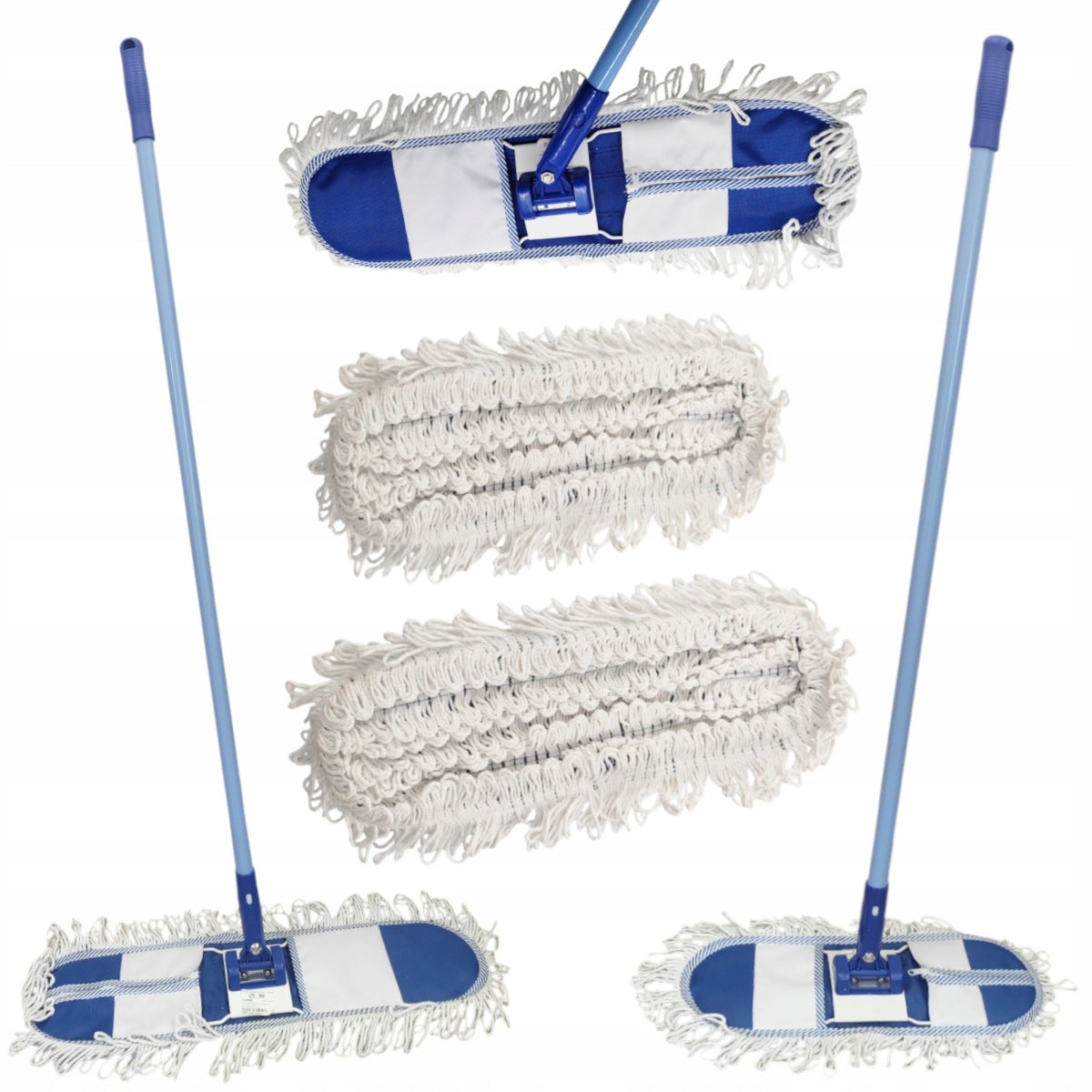MOP FLAT INDUSTRIAL COTTON ABSORBENT POCKETS SET OF 2