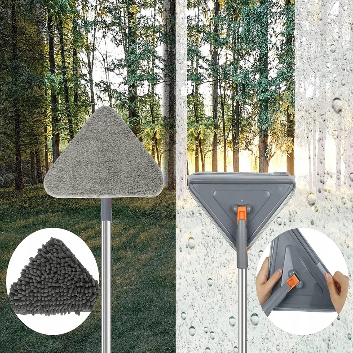 MOP FOR CEILING AND WALLS HEAD 360 TRIANGULAR TELESCOPIC POLE 25 85 INCHES Brand no brand