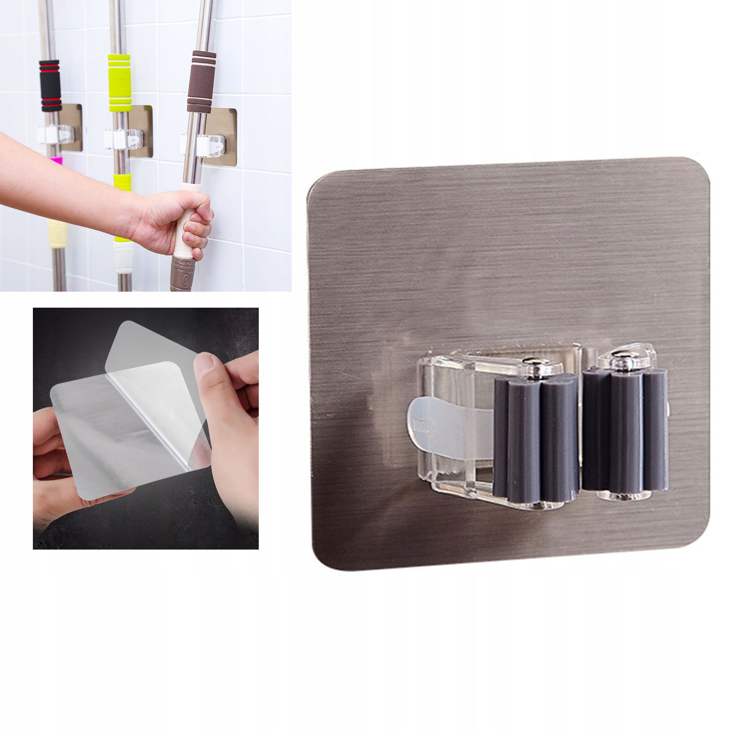 MOP HOLDER BRUSH SELF-ADHESIVE HANGER
