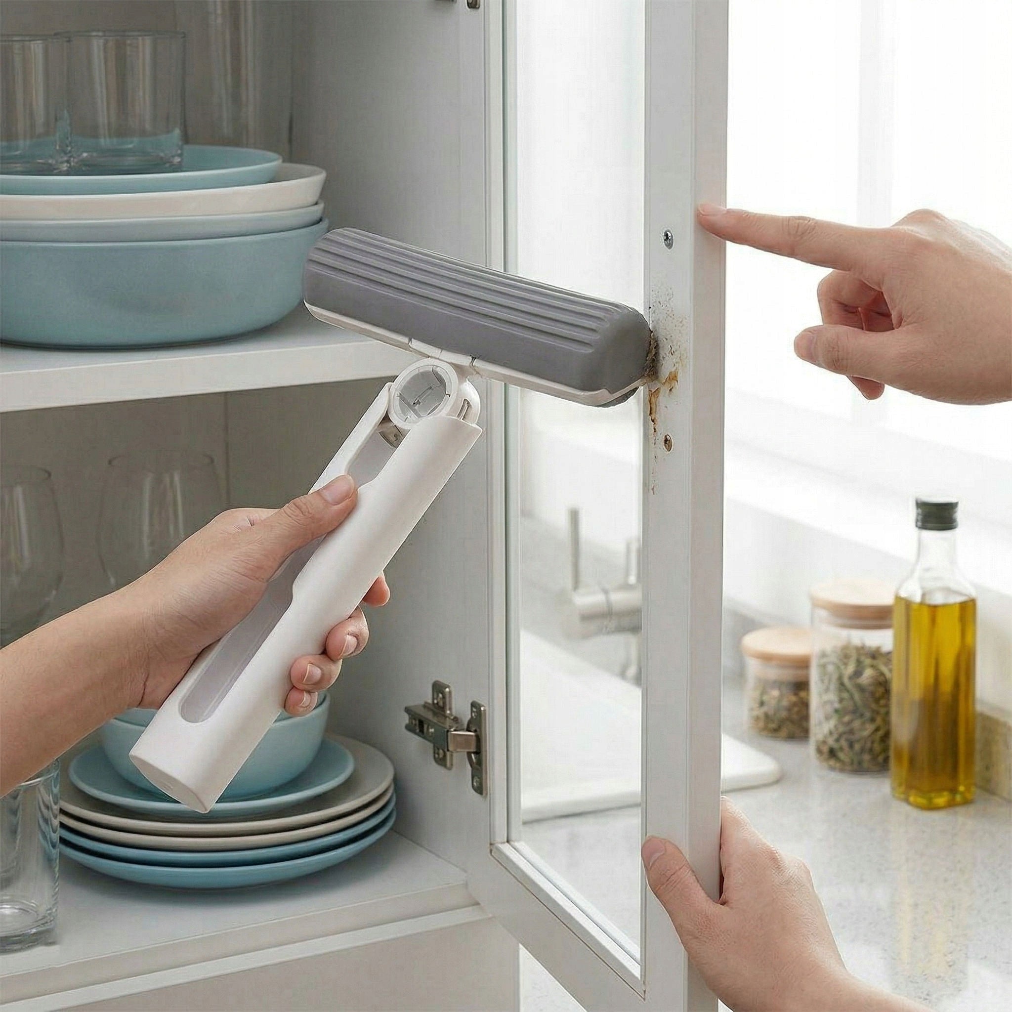 MOP MINI PORTABLE SUPER ABSORBENT SPONGE FOLDING WITH SQUEEZER AUTOMATIC Brand Decortrend