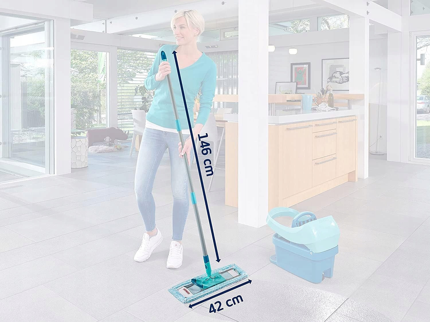 MOP PROFI XL FOOT OPERATION 42 CM STAINLESS STEEL 146 CM Packaging status original