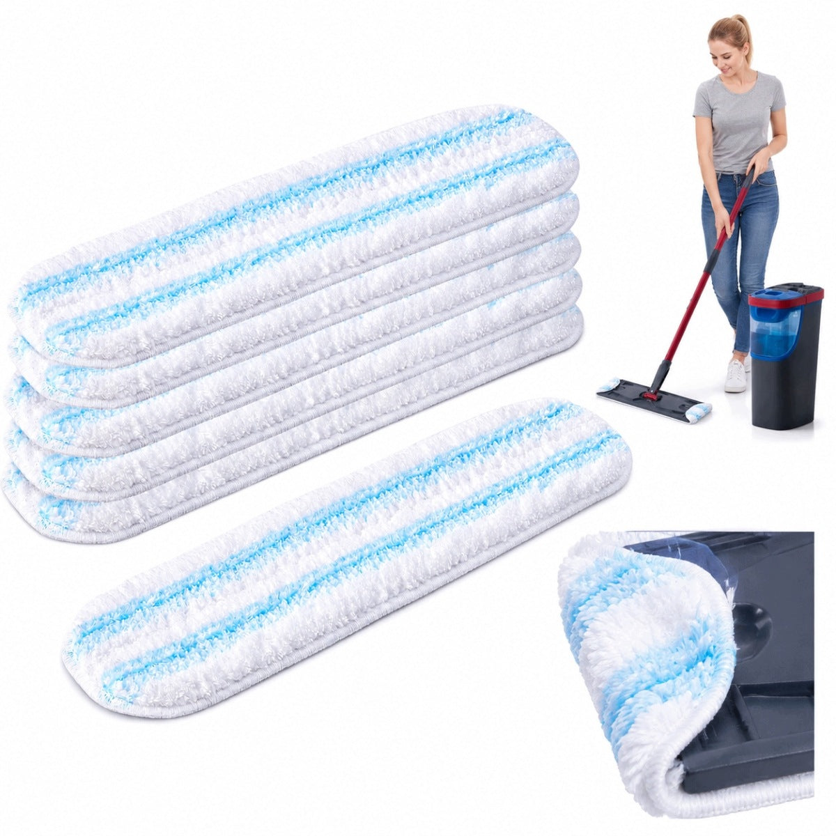 MOP REFILL MICROFIBER REPLACEMENT FOR MOP Vileda H2Pro 6 pieces