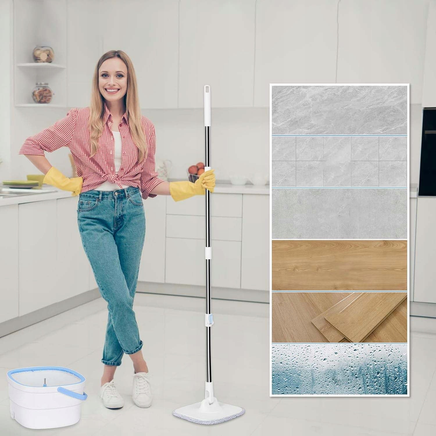 MOP SAVE WATER AND TIME ADJUSTABLE HEIGHT WIDE RANGE OF APPLICATIONS Brand Bedee