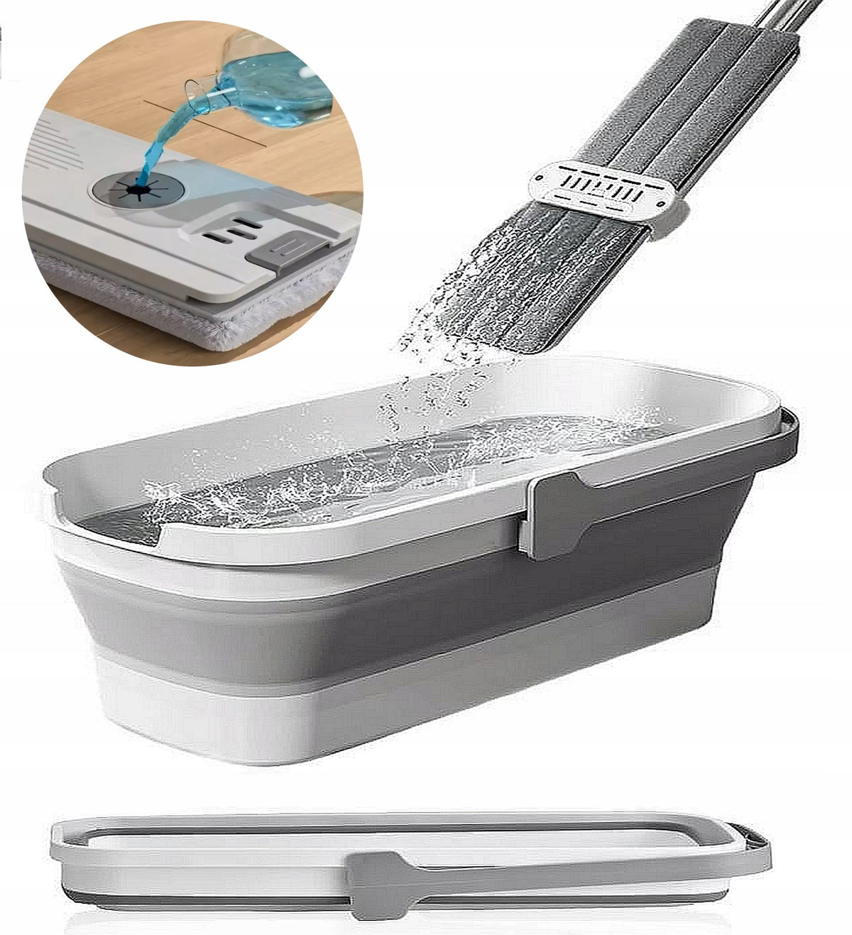 MOP+SQUEEZER with FOLDING BUCKET Promis ULTRAMOP 4in1 FLAT ROTATING MS104 EAN (GTIN) 5902497553944