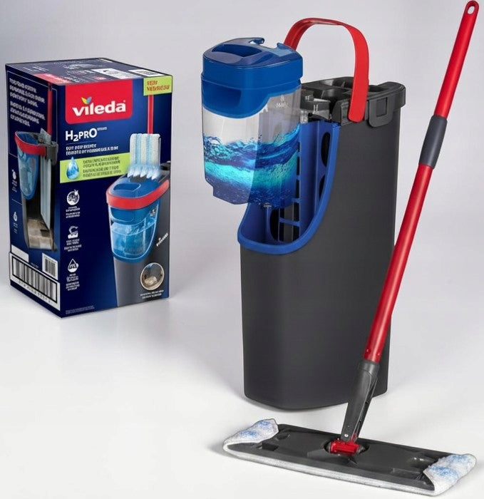 MOP VILEDA FLAT H2PRO SET WITH BUCKET CLEAN DIRTY WATER SLIM COMPACT Manufacturer code ZE SPRYSKIWACZEM TELESKOPOWY
