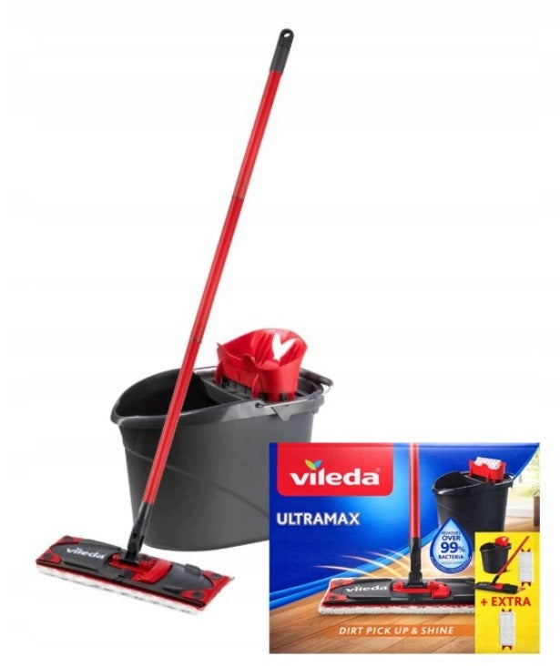 MOP VILEDA ULTRAMAX FLAT SET BUCKET SQUEEZER 2 FLOOR PADS Packaging status original