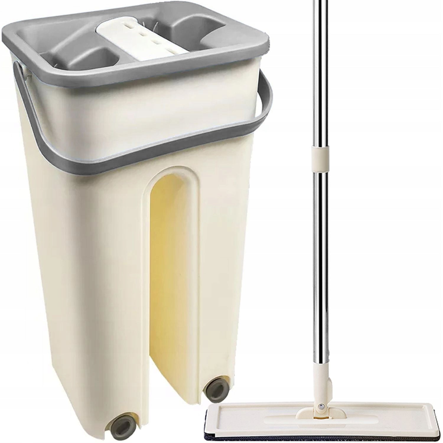 MOP WITH BUCKET FLAT TWO-CHAMBER WITH SQUEEZER ROTARY BUCKET FOR FLOORS Brand RETOO