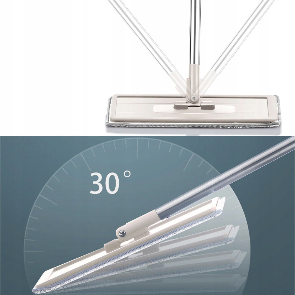 MOP WITH BUCKET FLAT TWO-CHAMBER WITH SQUEEZER ROTARY BUCKET FOR FLOORS Manufacturer code StrefaGadżetów Mop Płaski Dwukomorowy