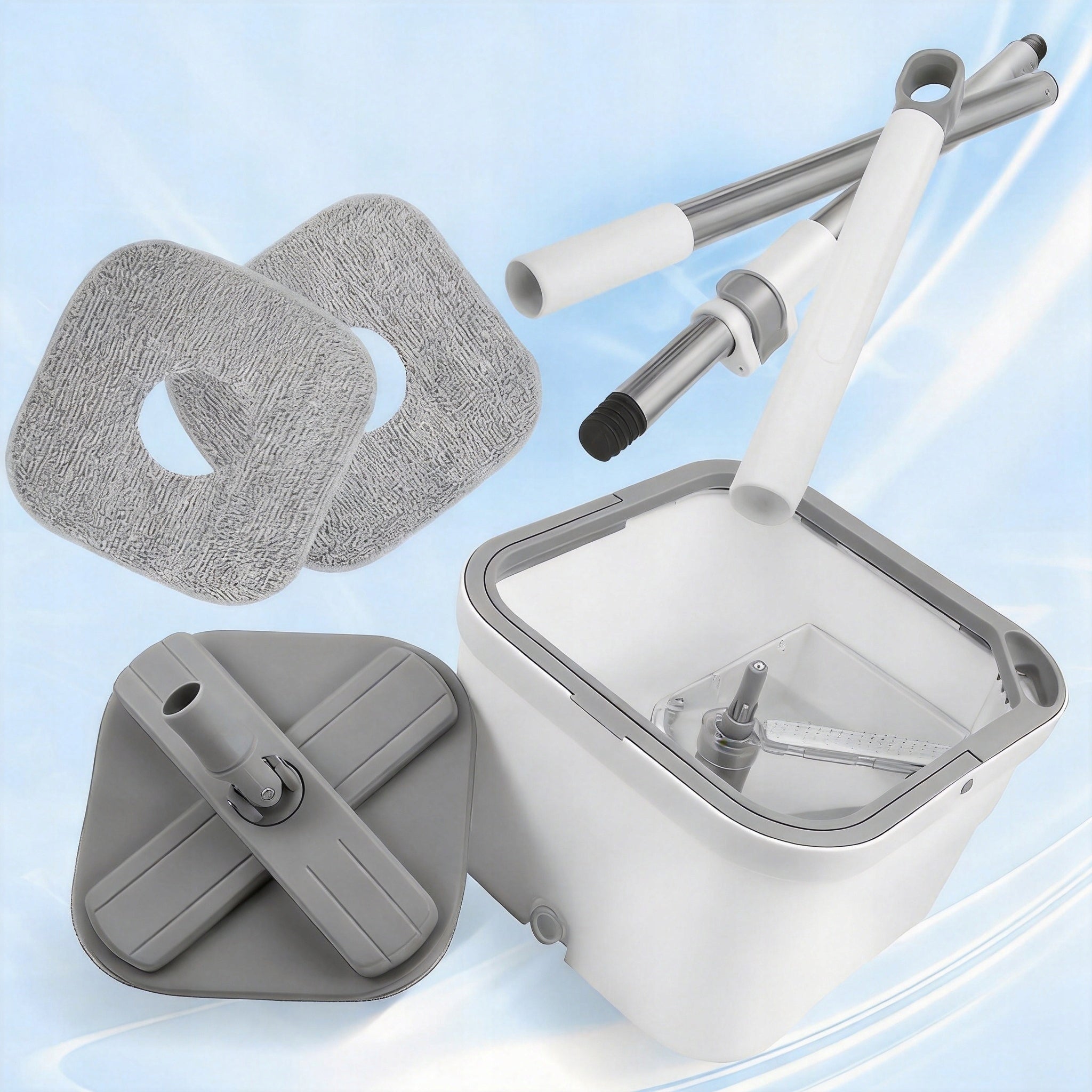 MOP WITH BUCKET WITH SPINNING FUNCTION ADJUSTABLE HEIGHT FOR EVERYONE Packaging status original