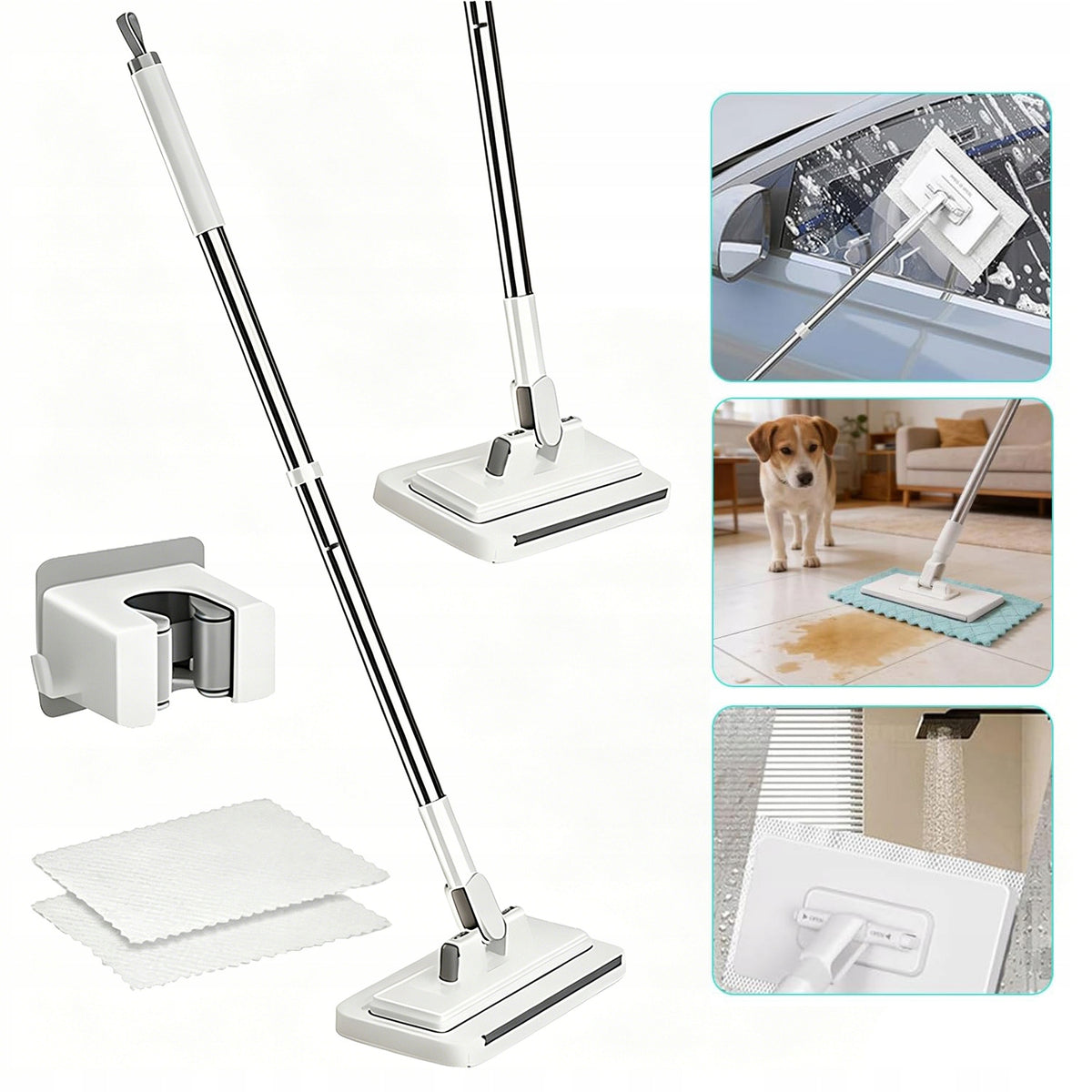 MOP WITH CLAMPING SYSTEM MOP WITH AUTOMATIC TELESCOPIC CLOTH REPLACEMENT