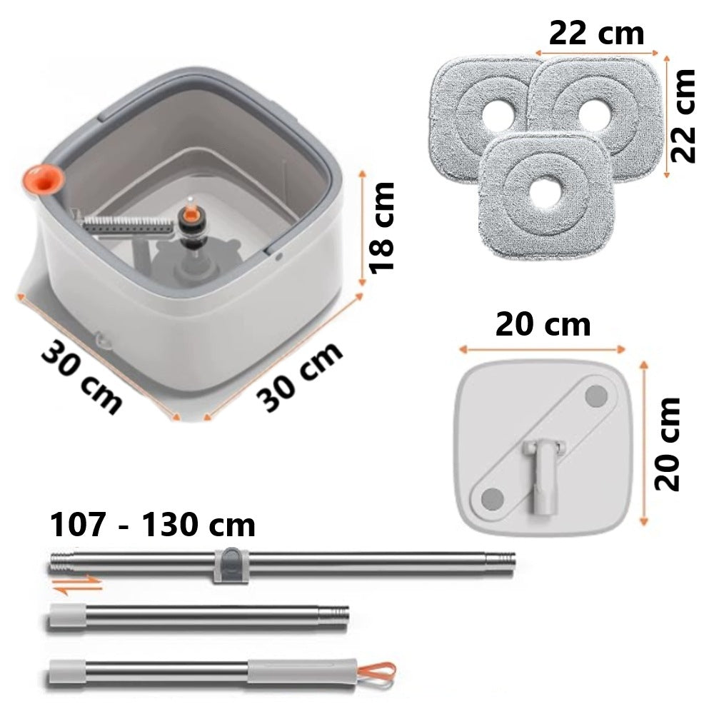 MOP WITH SEPARATION OF CLEAN AND DIRTY WATER ROTATING BUCKET TWO-CHAMBER 3INSERT Packaging status original