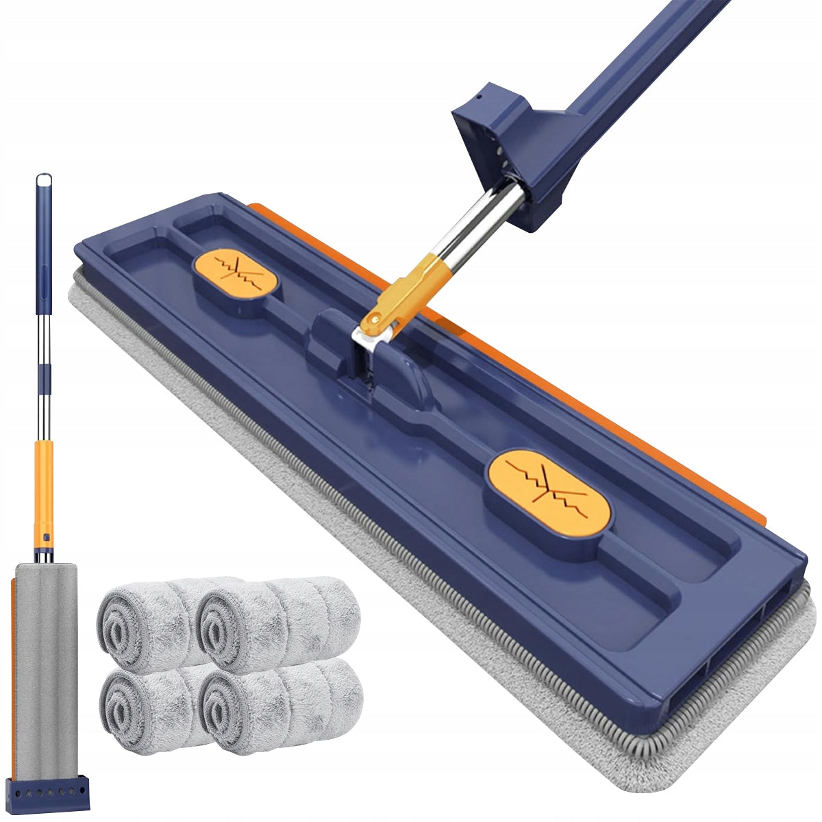 MOP WITH SQUEEZER FLAT ROTARY 360 SELF-PRESSING 4 PADS Brand no brand