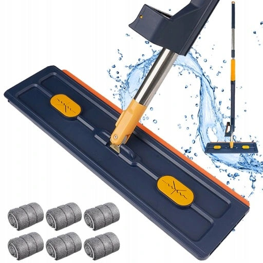 MOP WITH SQUEEZER FLAT ROTARY 360 SELF-PRESSING WITH 6 CANVAS