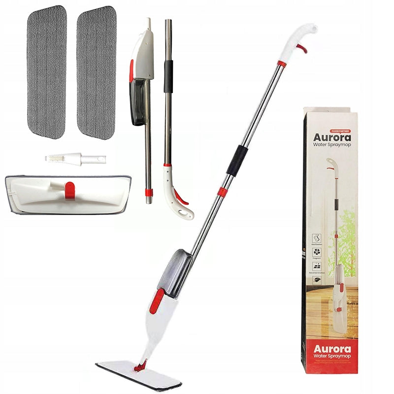 MOP WITH WASHER FLAT LONG ROTATING HEAD 360 DEGREE 2x MICROFIBER