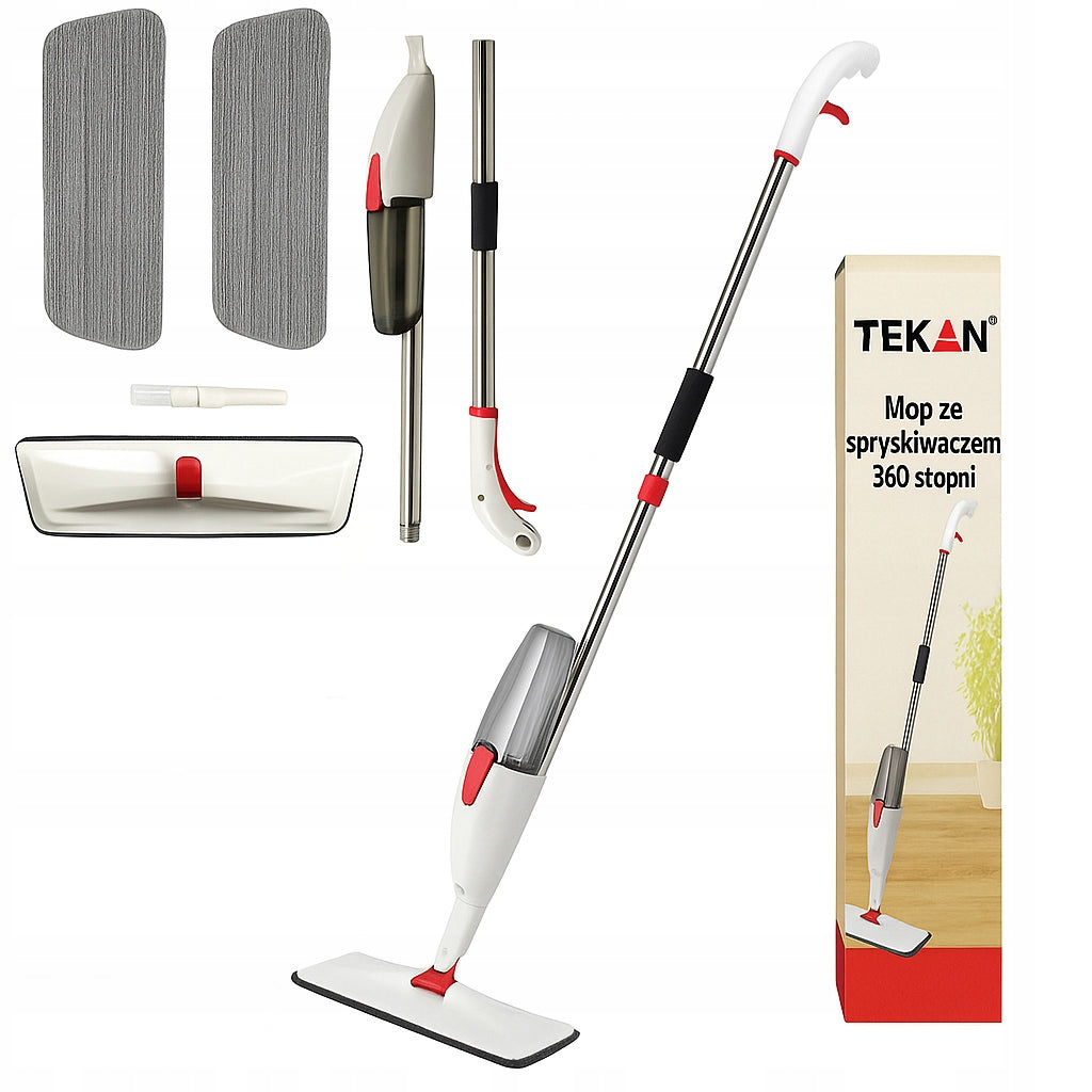 MOP WITH WASHER FLAT LONG WITH ROTATING HEAD + 2x SOFT MICROFIBER