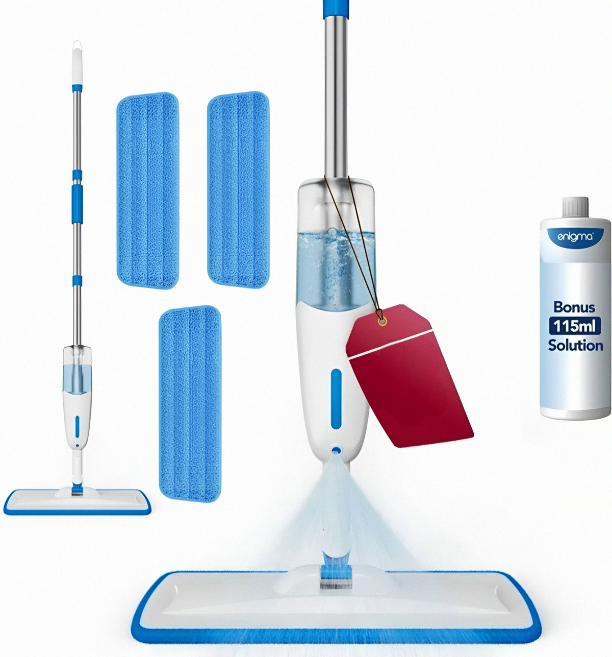 MOP WITH WASHER LIGHT FLOOR + 3X MICROFIBER CARTRIDGES 137cm + FREEBIE