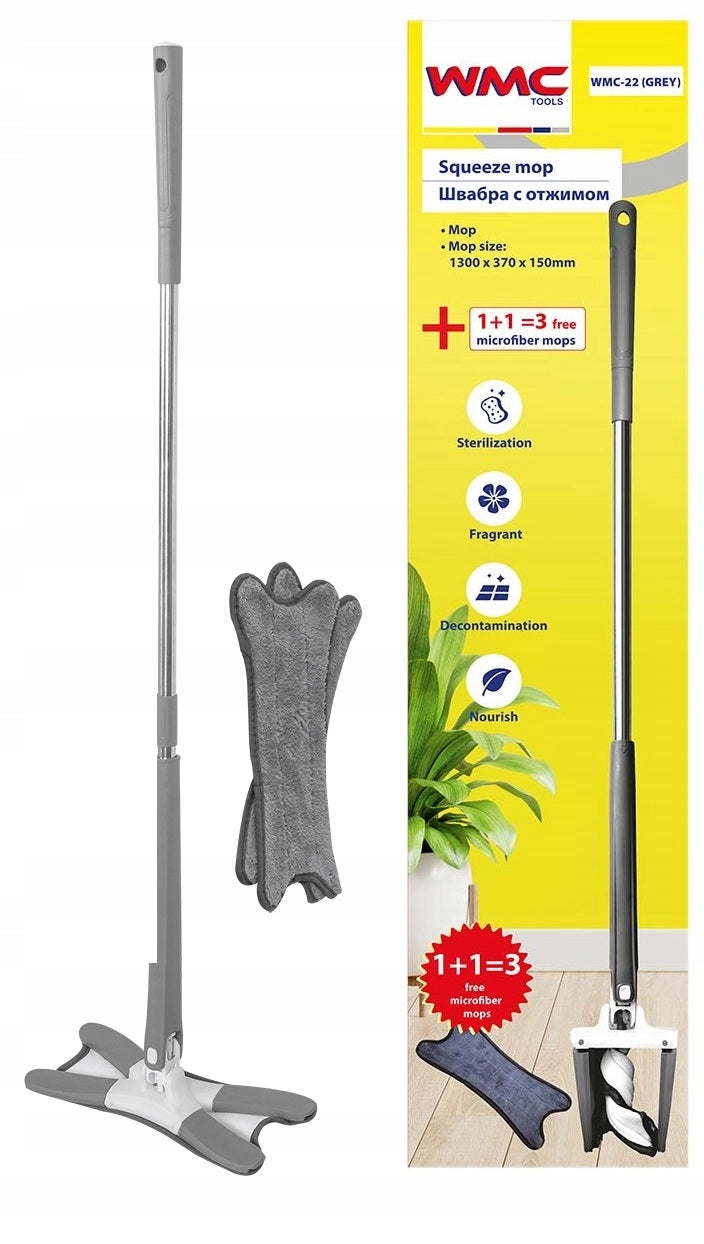 WMC Tools X-förmiger Besen mit Bohrfunktion, grau 