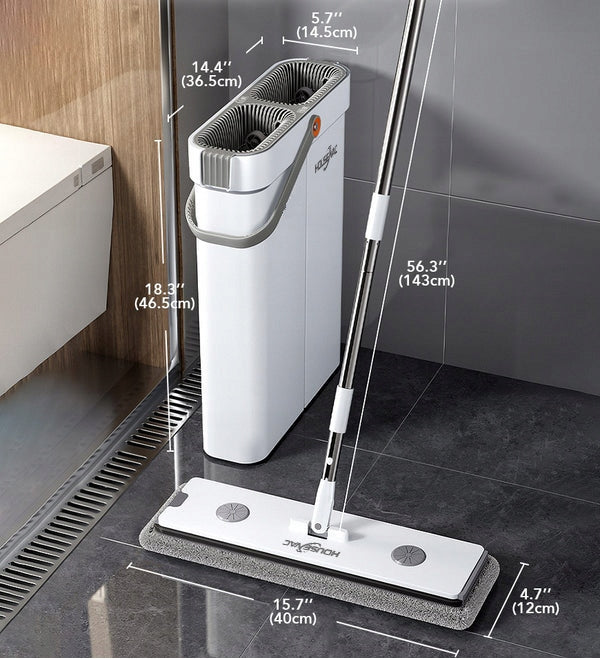 MOP flat 40cm HouseVac two separate chambers 3 x microfiber extra SLIM Packaging status original