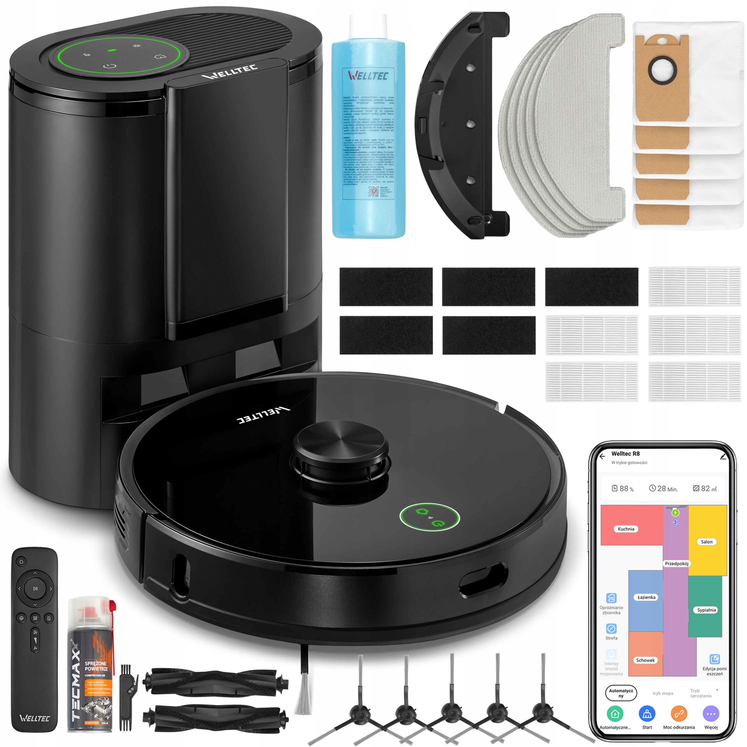 MOPPING ROBOT WELLTEC R8 PRO + SUCTION STATION + ACCESSORIES