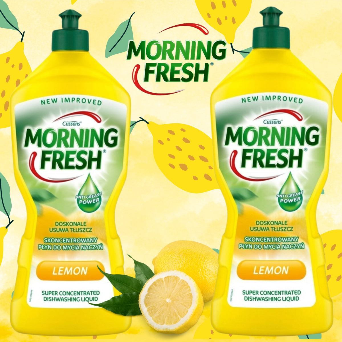 MORNING FRESH LEMON Dishwashing Liquid 2 x 900ml