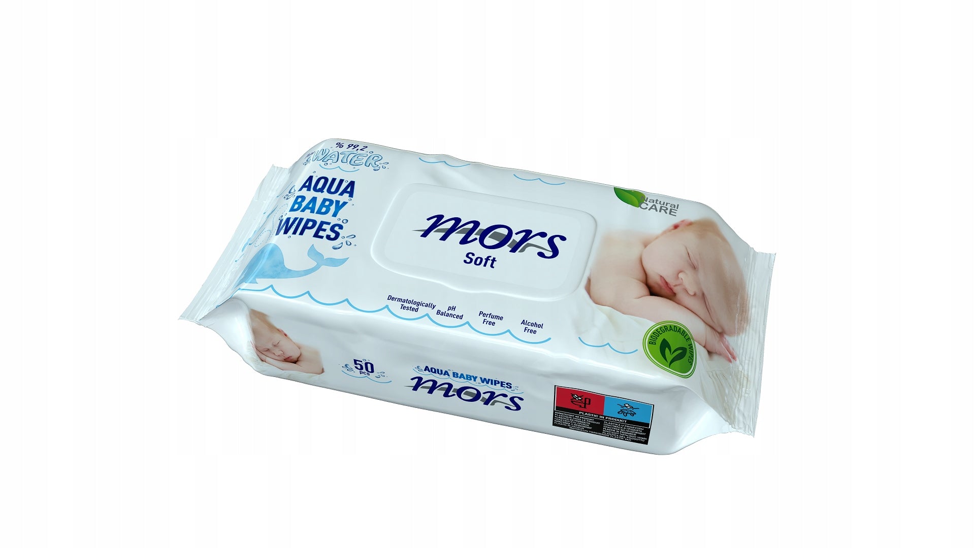 MORS WATER MOISTURIZING WIPES FOR CHILDREN AQUA 50PCS 99,2 % WATER EAN (GTIN) 8697506583001