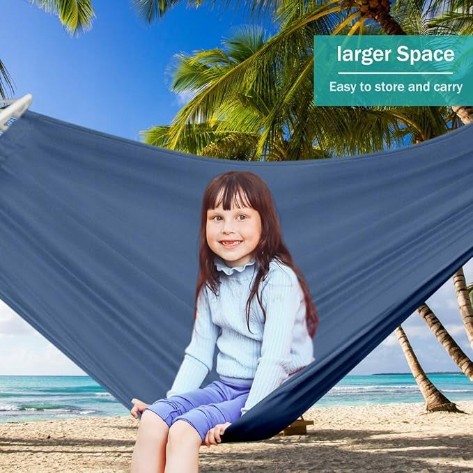 MOSFIATA Hammock Portable Tied Garden Terrace XXL Blue Large Material width 155 cm