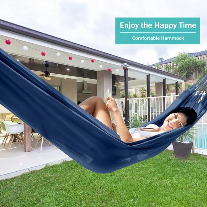 MOSFIATA Hammock Portable Tied Garden Terrace XXL Blue Large Total length 1 cm