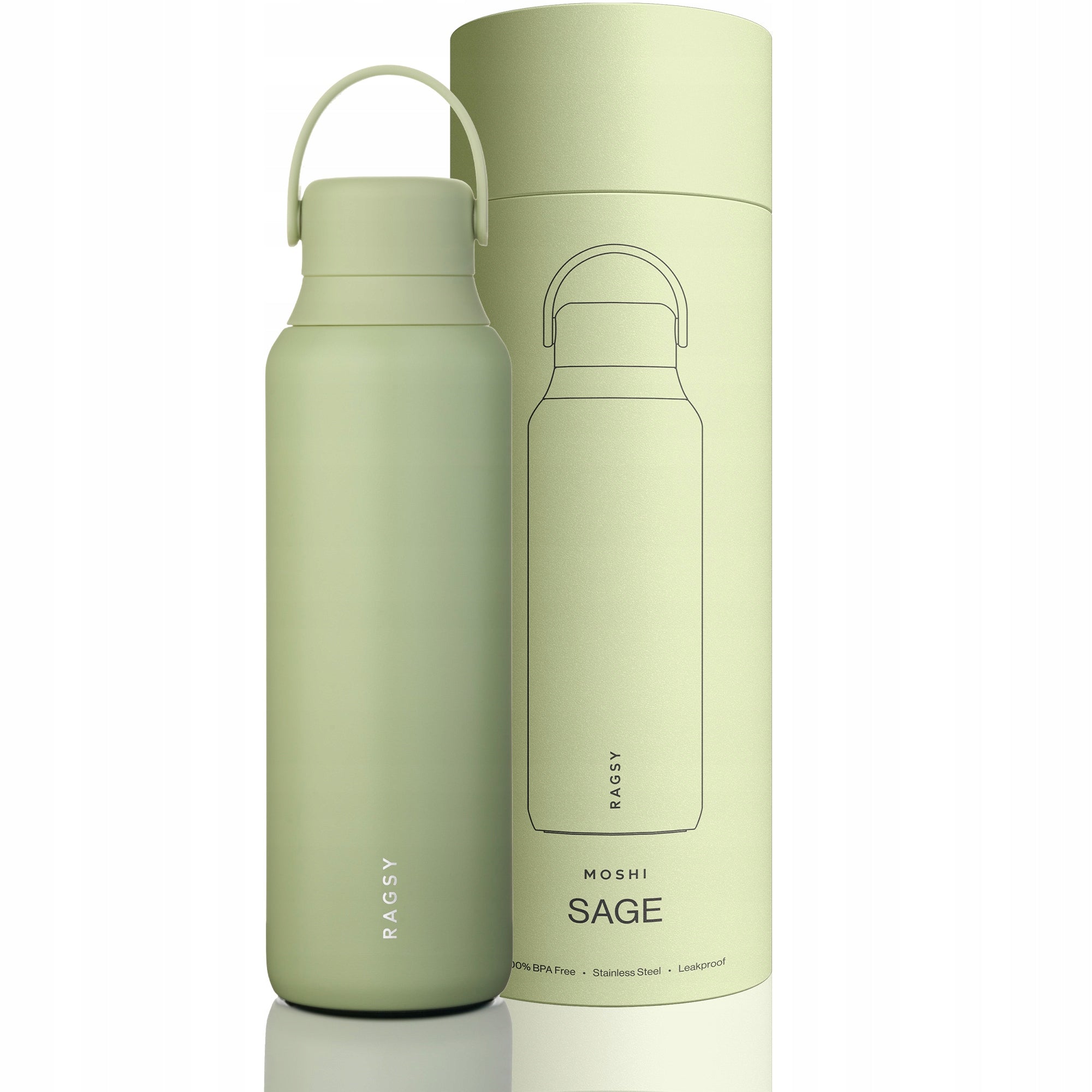 MOSHI Thermal Bottle with Ceramic Interior 600 ml 14/28h - Sage
