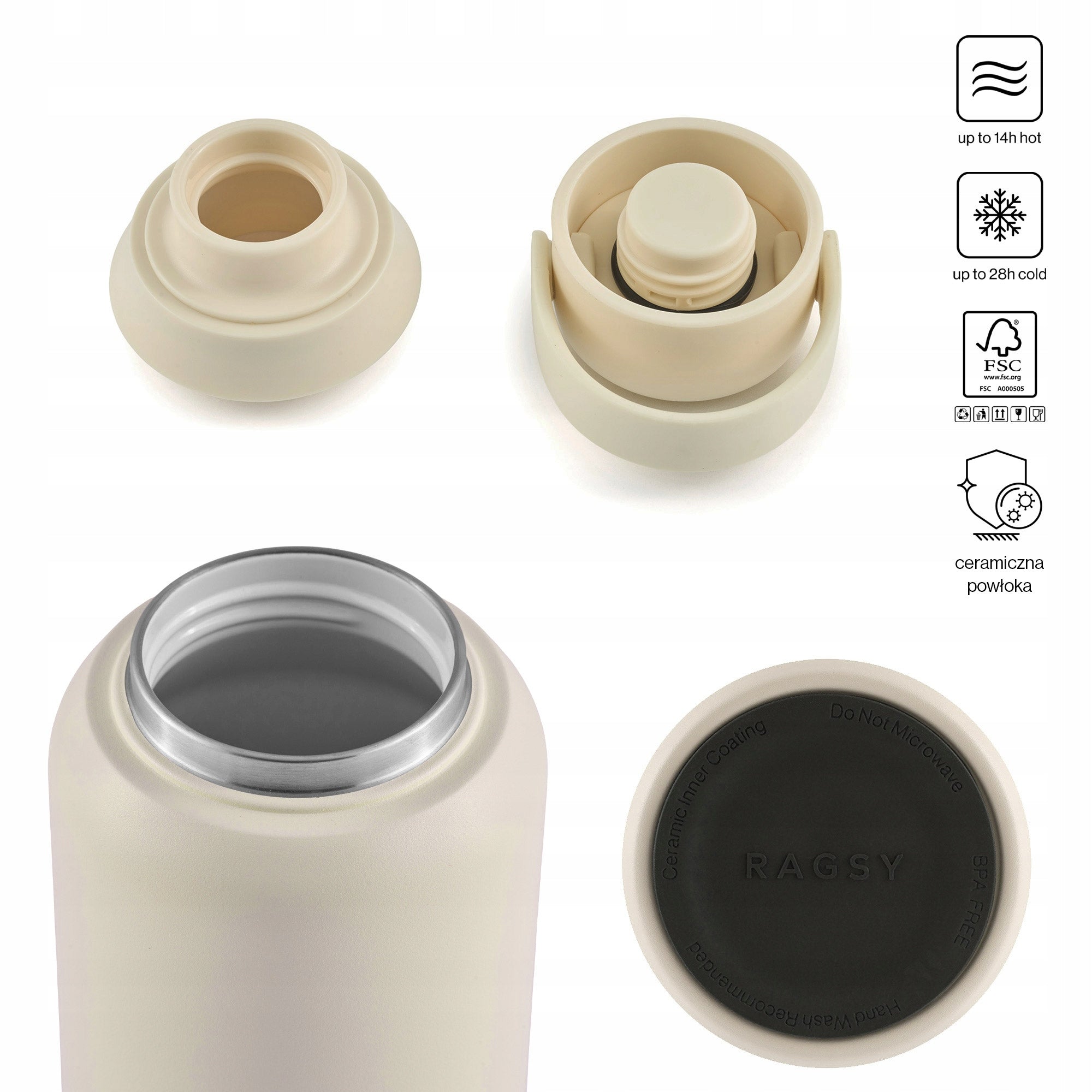 MOSHI thermal bottle with ceramic interior 600 ml 14/28h - Lilac Packaging status original