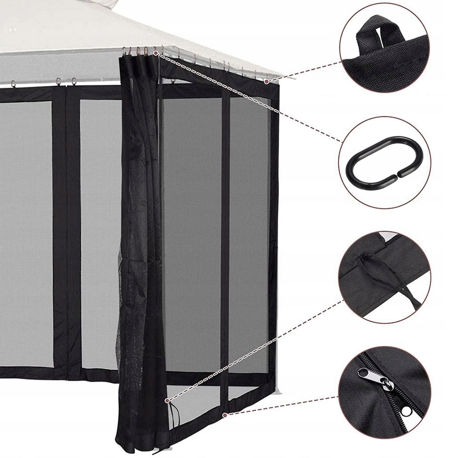 MOSQUITO NET FOR GARDEN TENT PAVILION 3.6x3.6x2.3M Length 3.6 m
