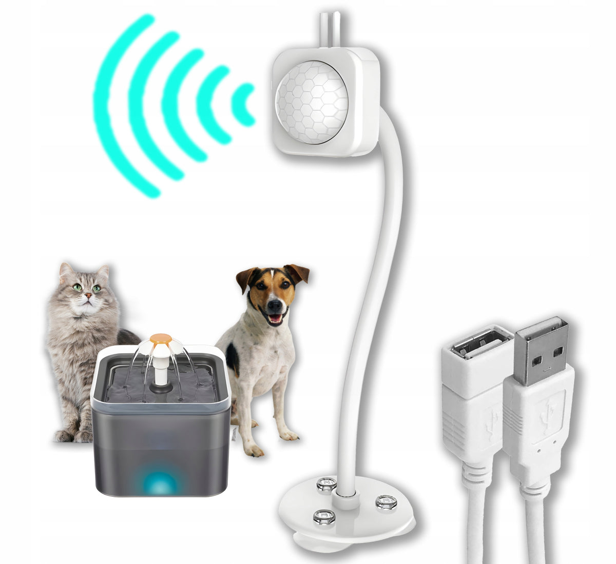 MOTION SENSOR FOR FOUNTAIN CAT DRINKER ANIMALS USB SUCTION CUP