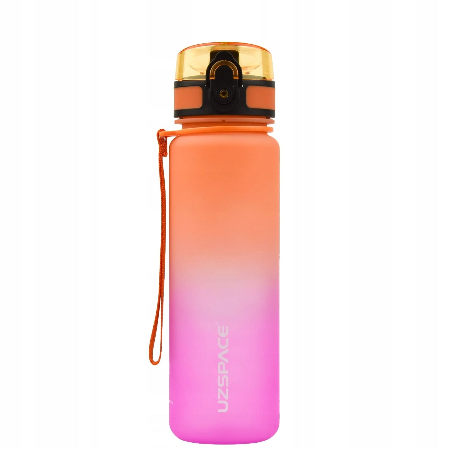 MOTIVATIONAL WATER BOTTLE with hourly measuring cup 500ml orange Uzspace Packaging status original