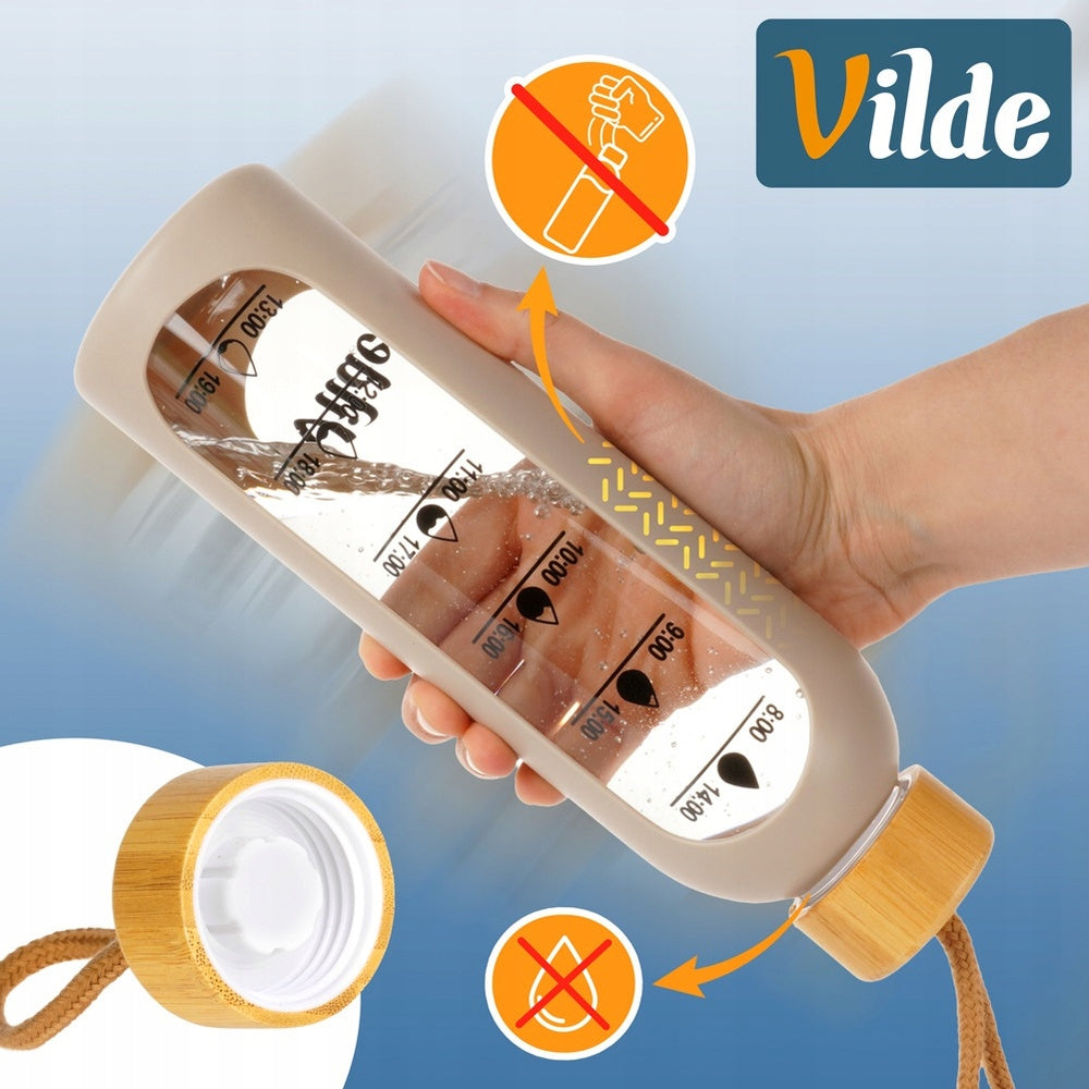 MOTIVATIONAL water bottle glass drinks silicone large water bottle sport 0,6L Weight 0.36 g