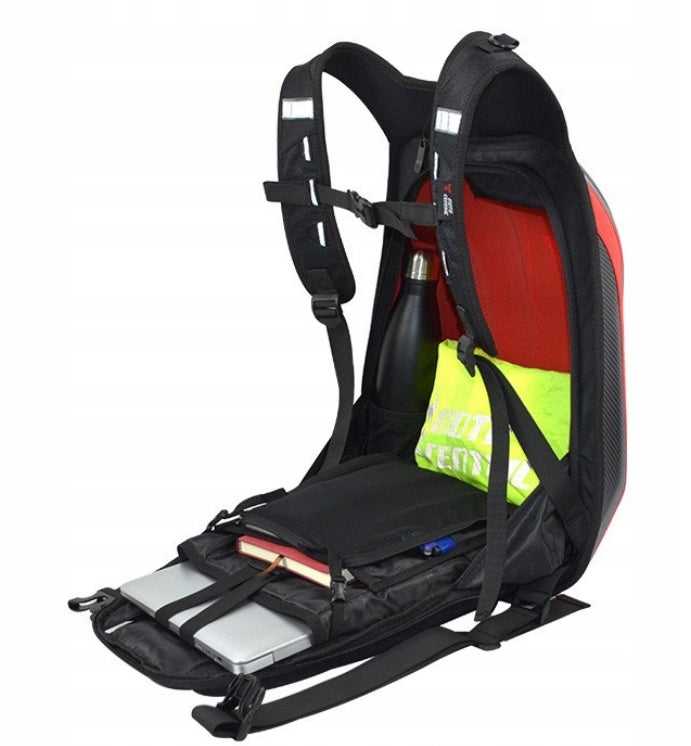 MOTOCENTRIC MOTORCYCLE BACKPACK SEMI-RIGID Carbon Blue Shell Spacious Manufacturer's catalog number MC-08-B
