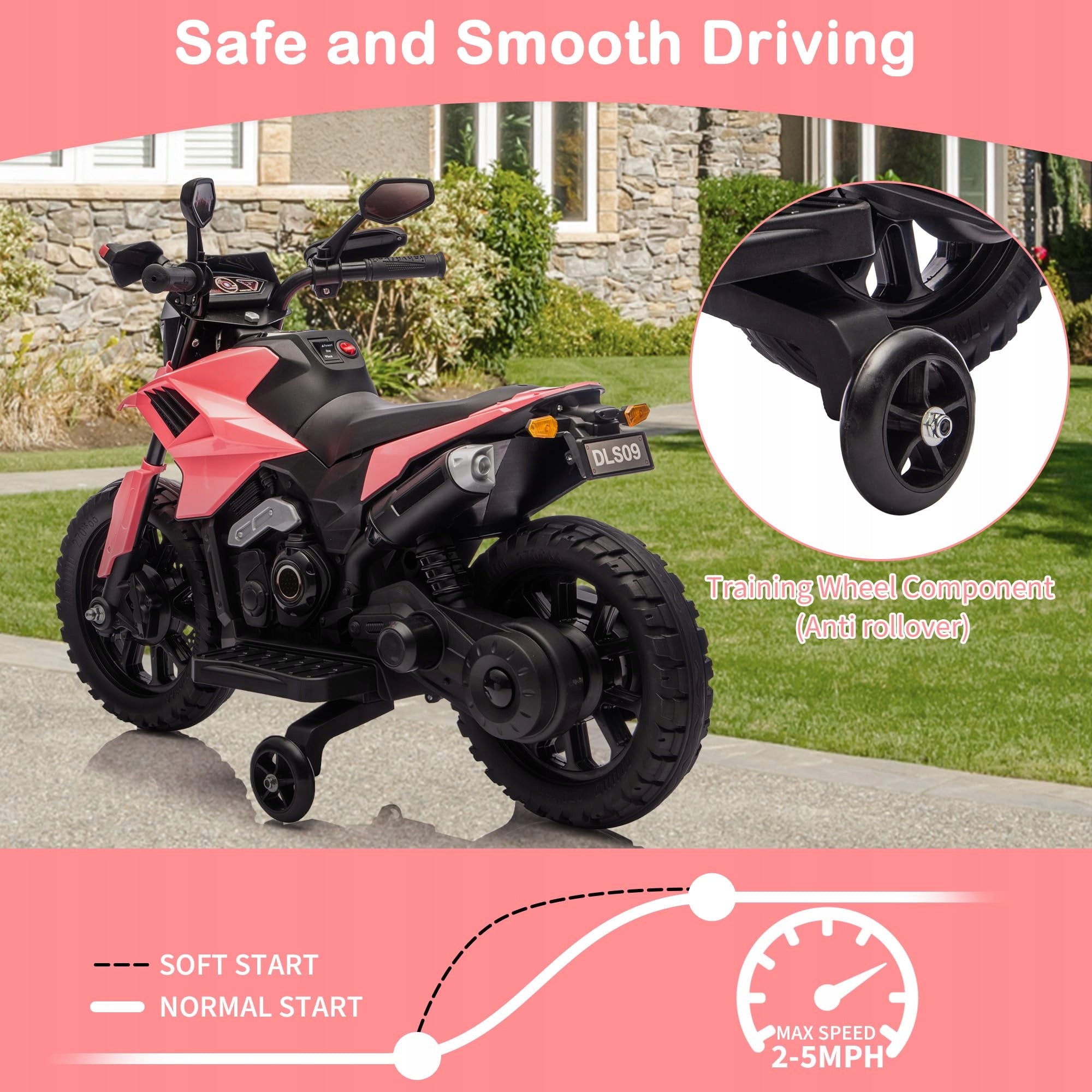MOTOCYKL ELEKTRYCZNY DLA DZIECI 6V 4AH LED MUZYKA KLAKSON 3 KM/H WIEK 3+ Brand no brand