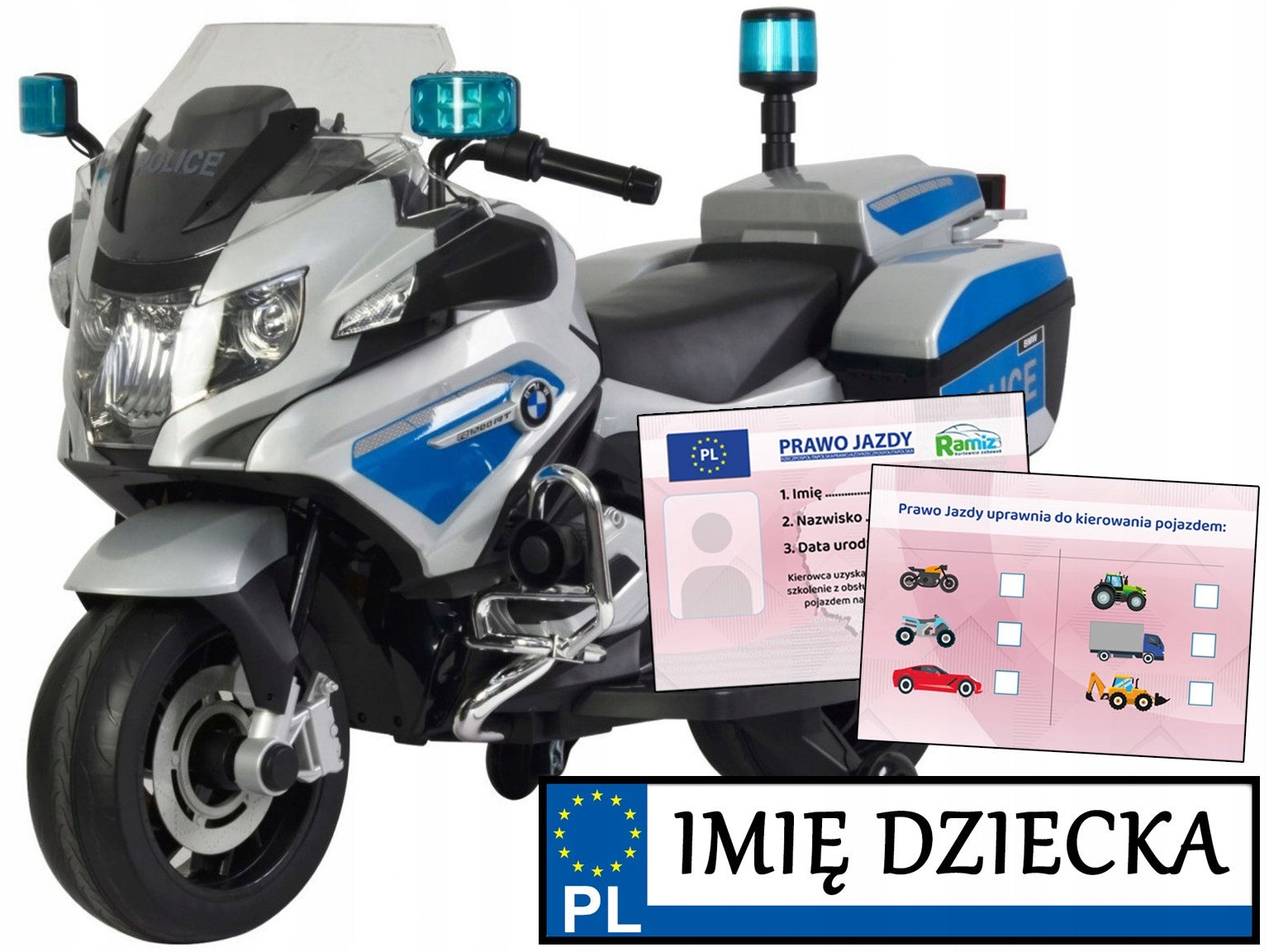 MOTOR BMW police with rooster motorbike for battery FOR CHILDREN lights Manufacturer code 5903864903928