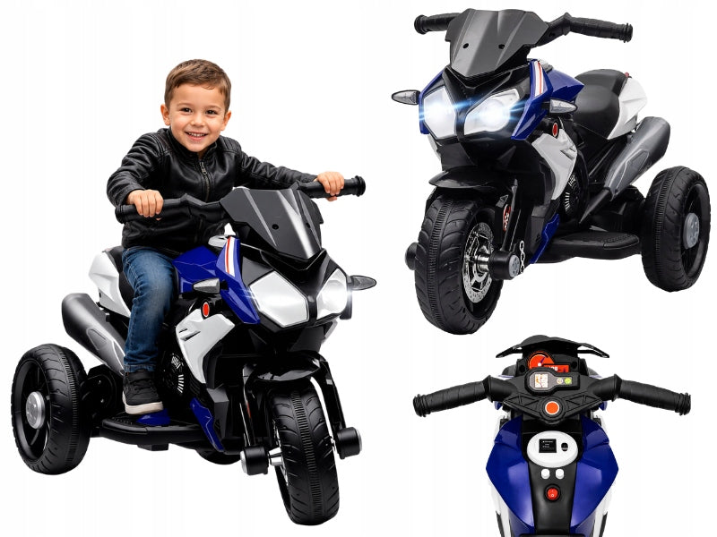 MOTOR ELECTRIC RIDE FOR CHILDREN 6V LIGHTS SOUNDS 3KM/H BLUE