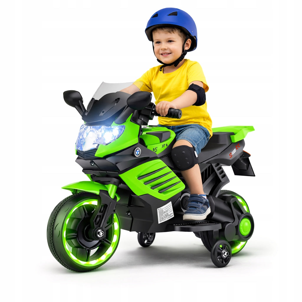 MOTOR for Kids Rechargeable MOTORCYCLE for Music Horn LED Side Wheels Packaging status original