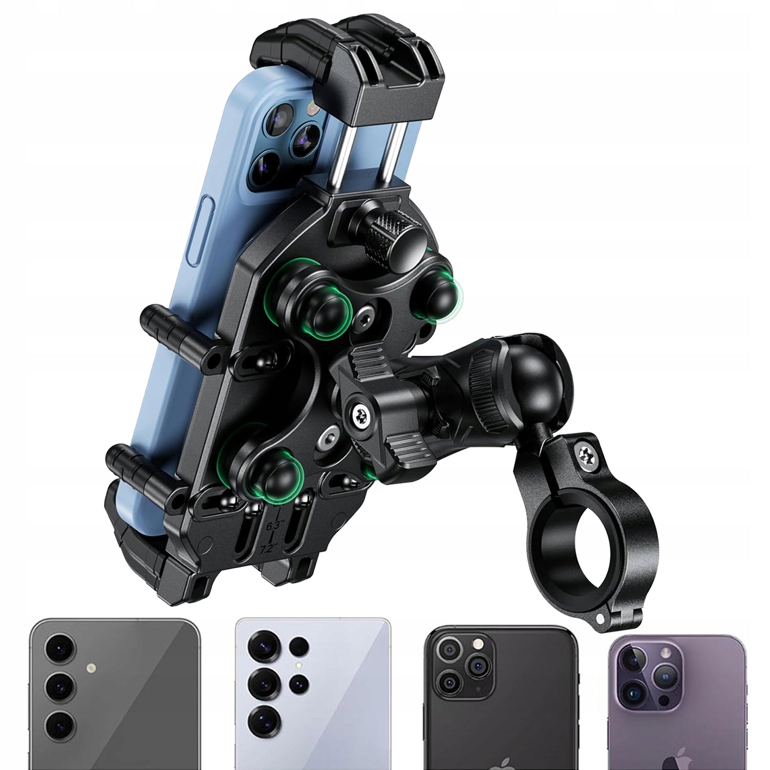 MOTORCYCLE ANTI-VIBRATION PHONE HOLDER WITH VIBRATION DAMPING QUAD SCOOTER