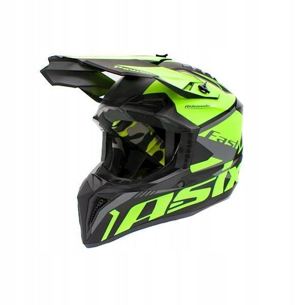 MOTORCYCLE ASIX HELMET JUNIOR CHILDREN'S CROSS ATV ENDURO CELADON YELLOW S