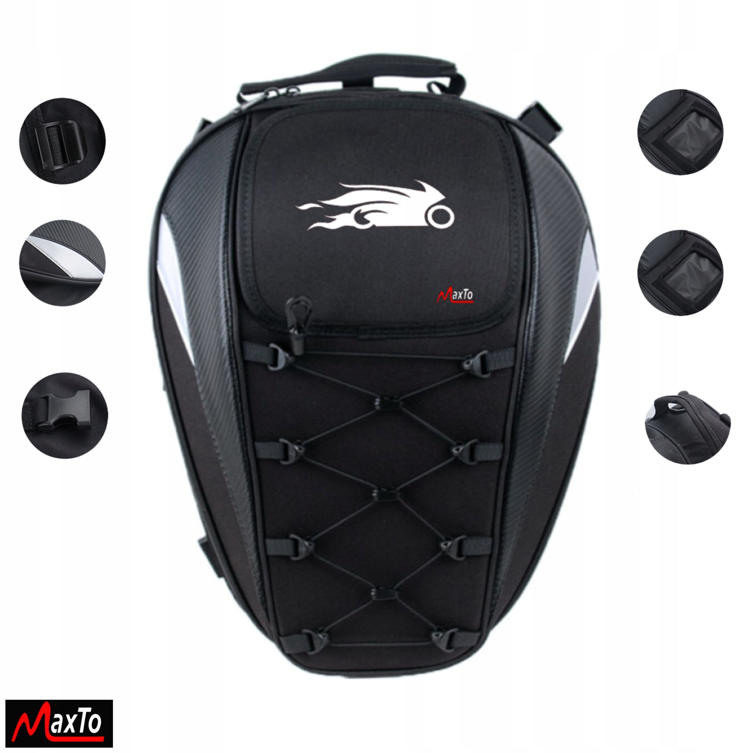 MOTORCYCLE BACKPACK BAG WITH  COVER SEAT "MAXTO" Manufacturer MaxTo