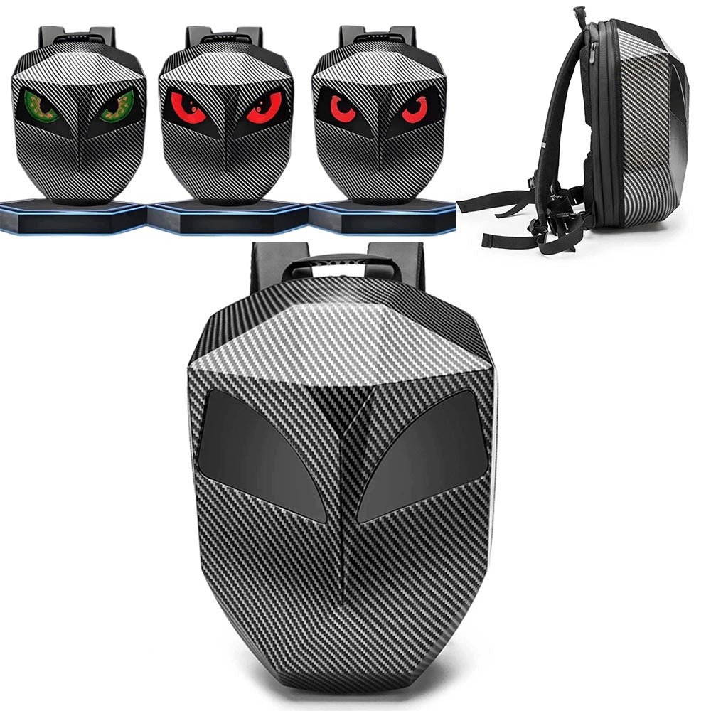 MOTORCYCLE BACKPACK WITH EYES LED WATER RESISTANT MOTORCYCLE HELMET BLUETOOTH SCREEN