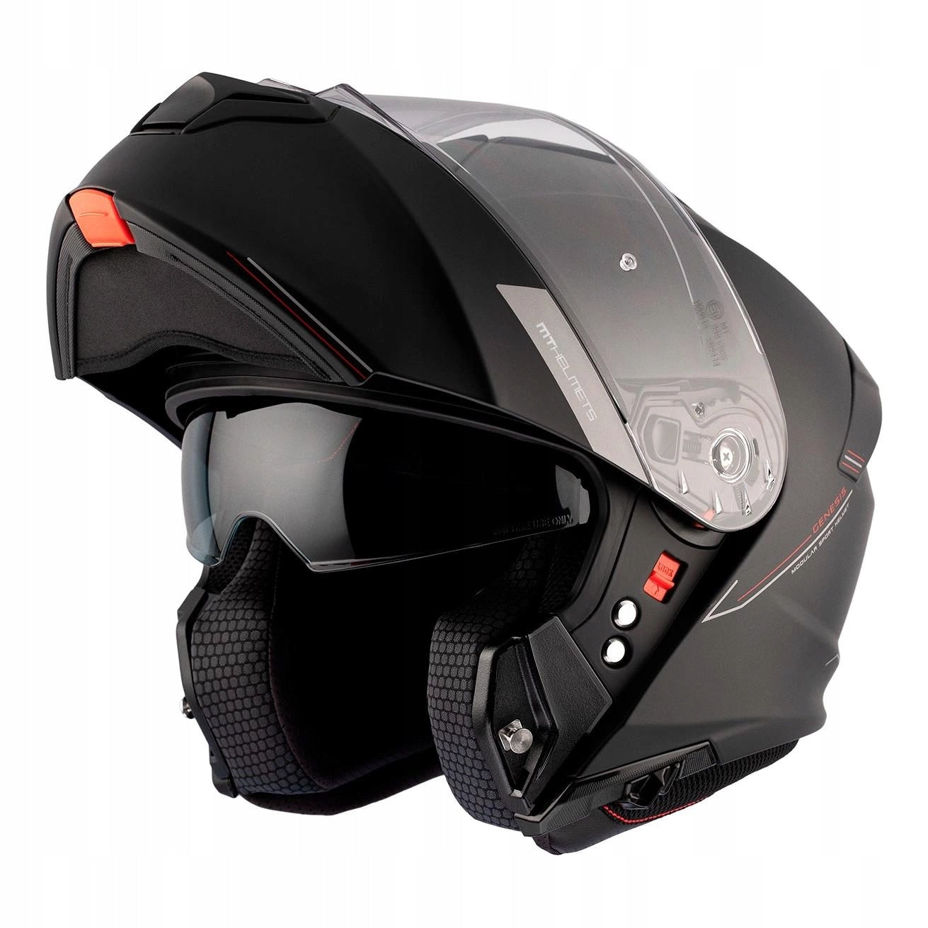 MOTORCYCLE BARBED HELMET MT GENESIS SV SOLID BLACK MAT M FREEBIES