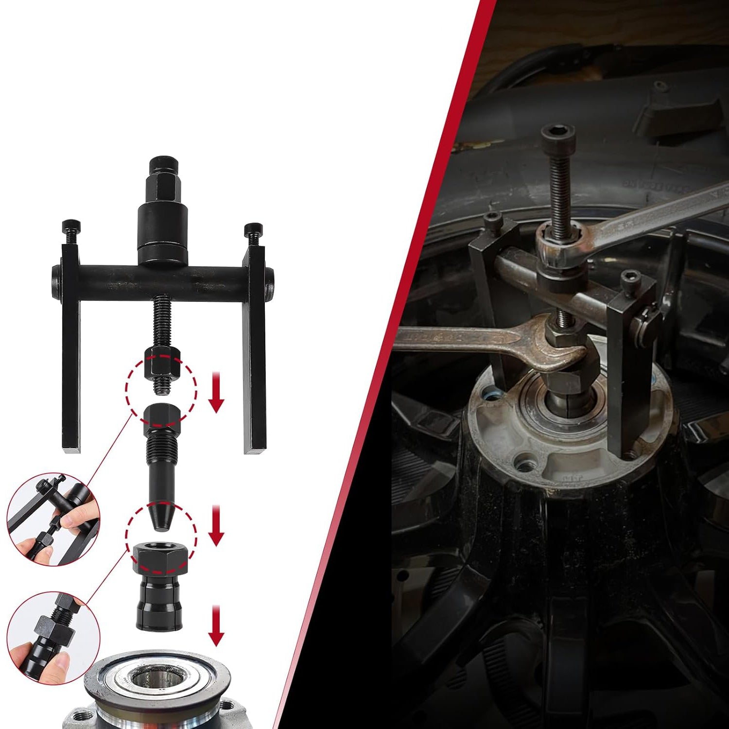 MOTORCYCLE BEARING PULLER SET FOR PULLING OUT INNER BEARINGS Manufacturer code 6979037100066
