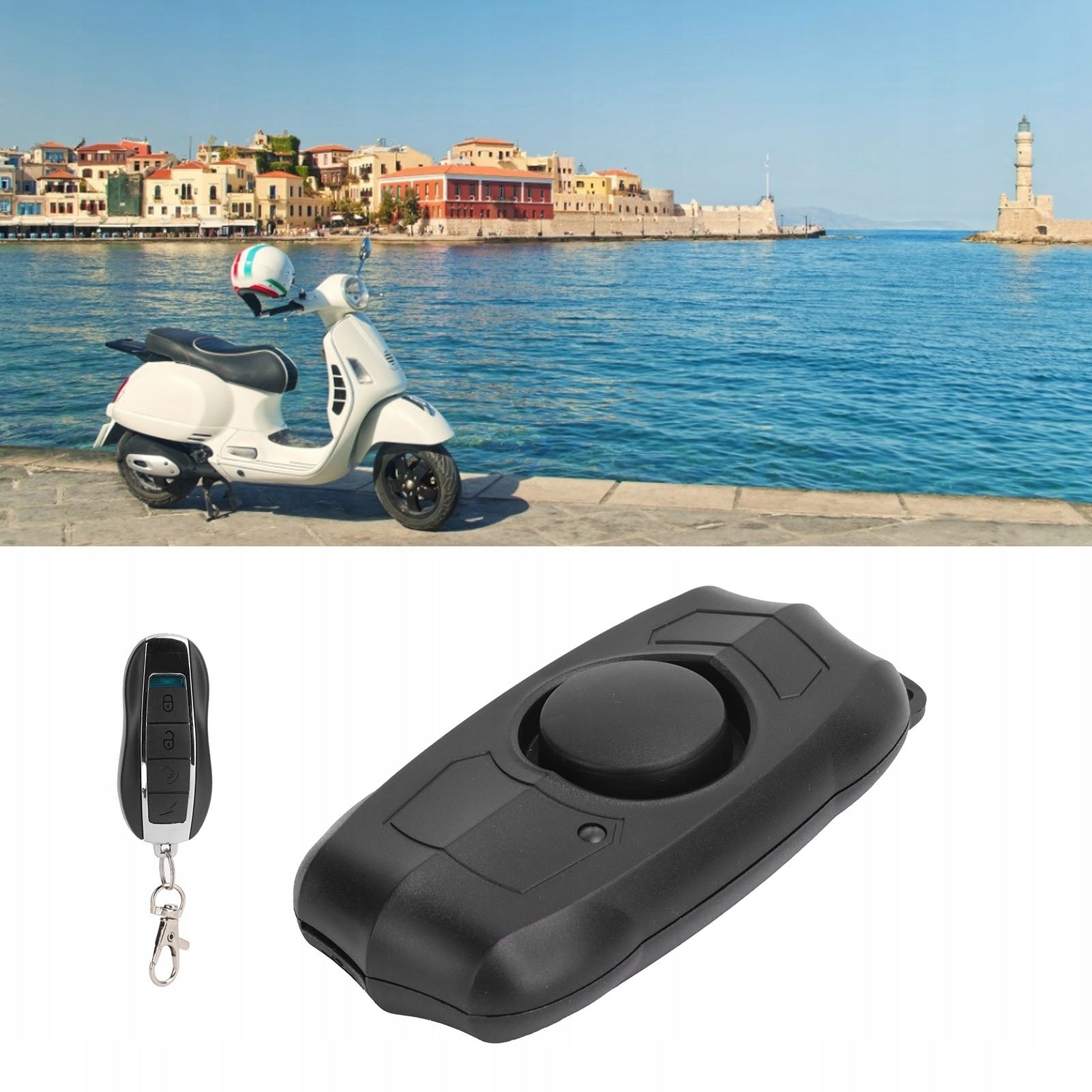 MOTORCYCLE BIKE ALARM WITH REMOTE CONTROL LOUD EFFECTIVE ON REMOTE CONTROL FEEL. VIBRATION Packaging status original