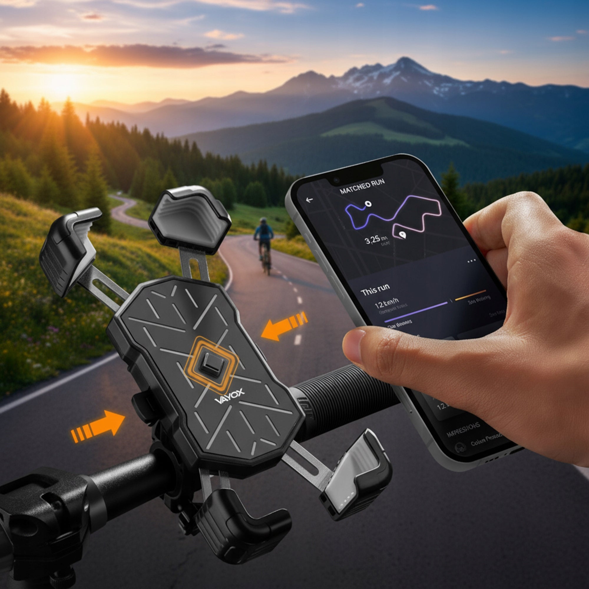 MOTORCYCLE BIKE HOLDER FOR PHONE 7,2 HANDLEBAR BIKE ALUMINUM VAYOX Packaging status original
