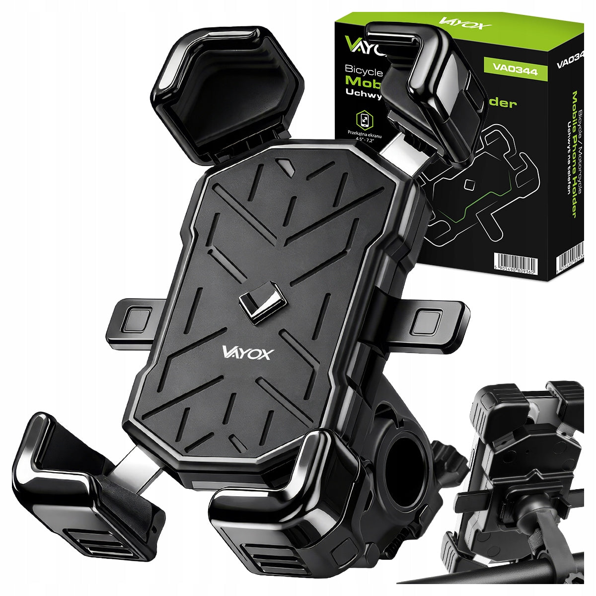 MOTORCYCLE BIKE HOLDER FOR PHONE 7,2 HANDLEBAR BIKE ALUMINUM VAYOX