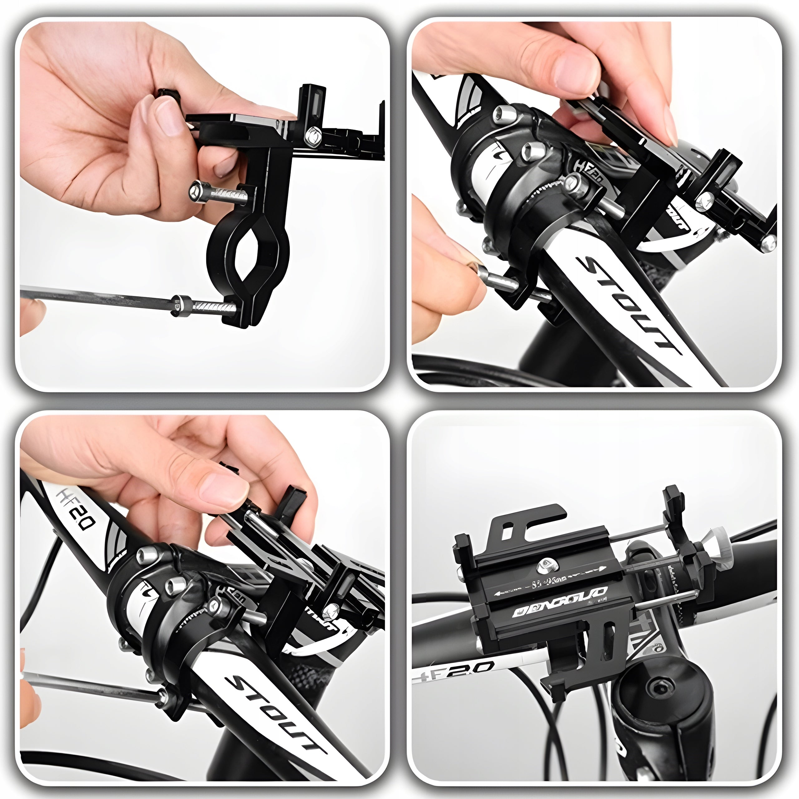 MOTORCYCLE BIKE HOLDER FOR PHONE HANDLEBAR BIKE STRONG ALUMINUM Packaging status original